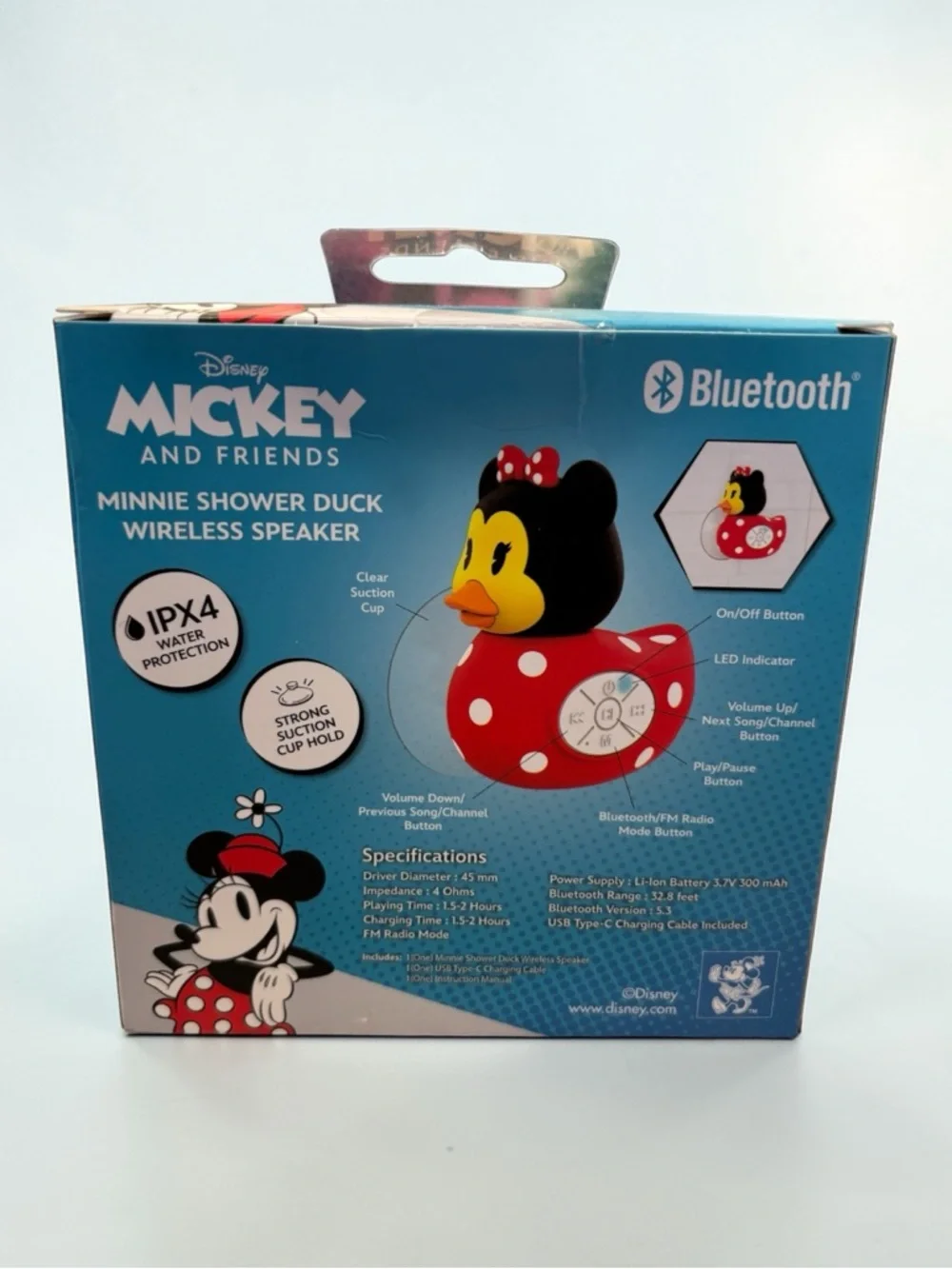 Disney Mickey and Friends Minnie Shower Duck Wireless Speaker - Picture 3 of 4